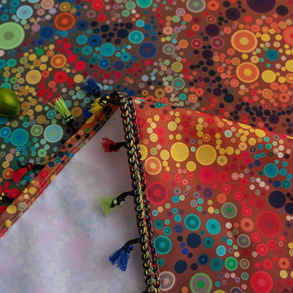 Boho Tablecloth for Square Tables, Fringed Edges with Geometric Pattern Tablecloths, Farmhouse Floral Table Cover Cloth