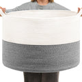 Foldable Laundry Hamper Basket with Collapsible Handle Cotton Rope Soft Woven Fabric Storage Organizer Clothes Toys