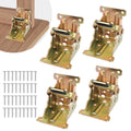 4 Pack Folding Brackets, Self-Lock Hinge with Screws for Folding Table Legs, Lock Extension Support Bracket Bed Legs