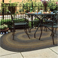 Black Forest Oval Braided Rugs Ideal as Outdoor Area Rug | Black Rug for Room and Country Rugs, Soft