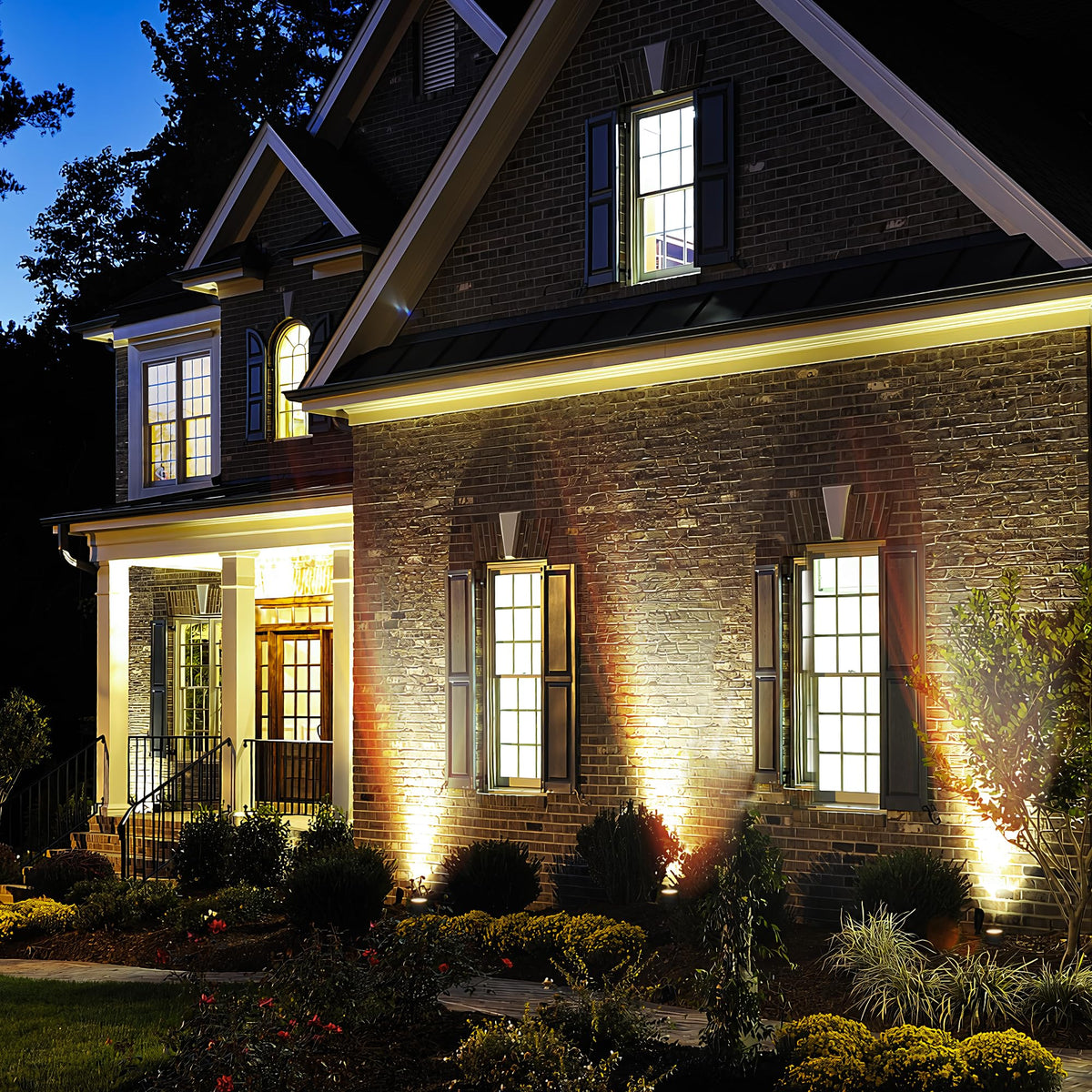 Outdoor Landscape Lighting Waterproof with 45.9FT Cable & built-in LED Light, Low Voltage 12W 1200LM Plug in Electric