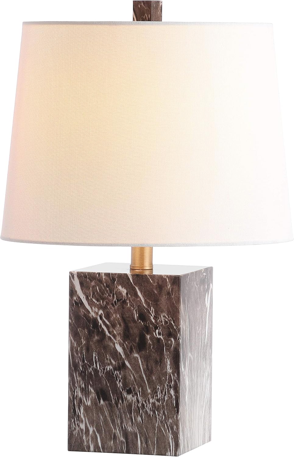 Brett Brown Faux Marble 20-inch Bedroom Living Room Home Office Desk Nightstand Table Lamp (LED Bulb Included)