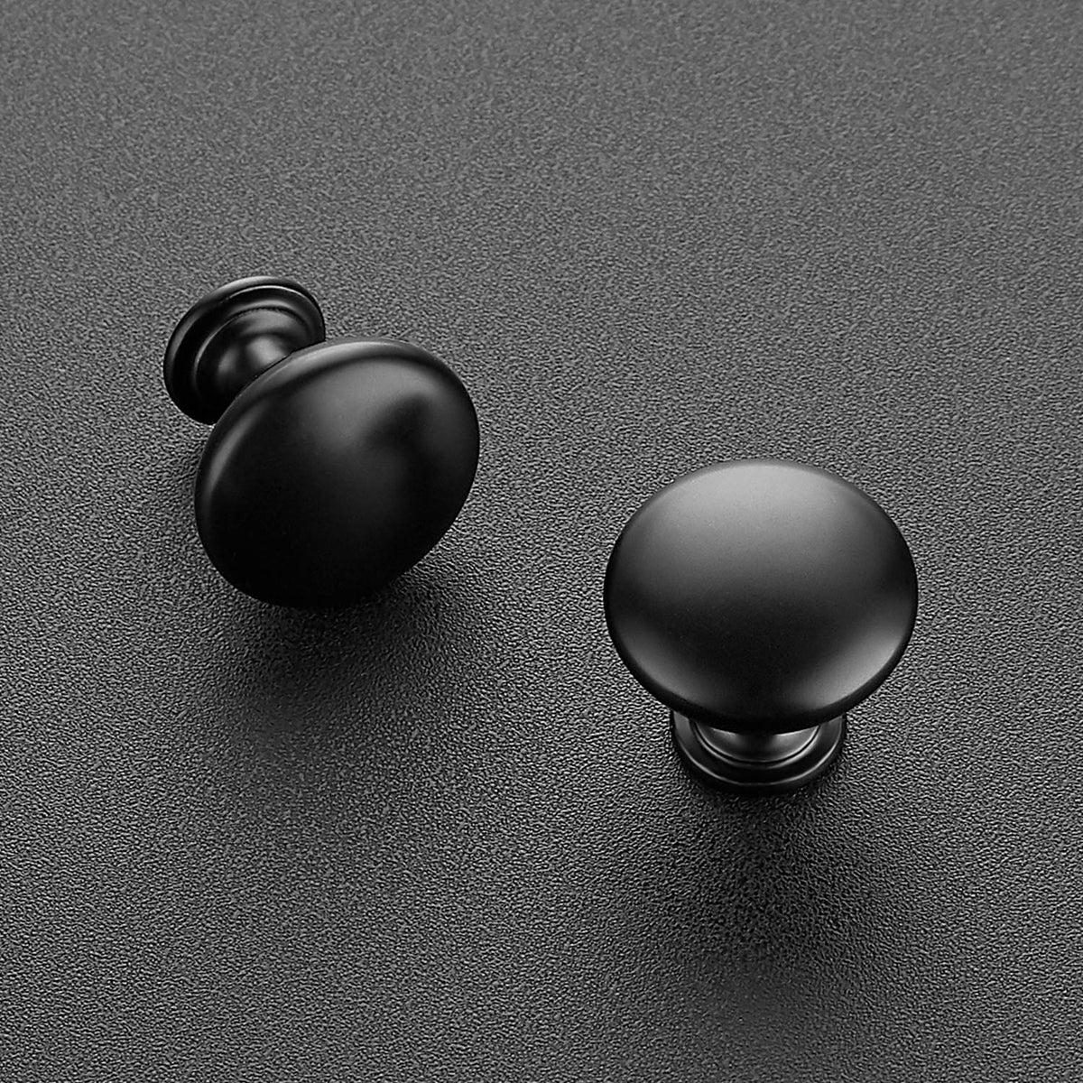 Matte Black Cabinet Knobs, Zinc Knobs Drawer Pulls, 35 Pack