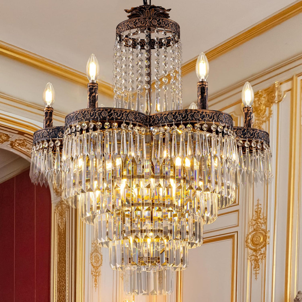 13-Light French Empire Crystal Chandelier for Grand Dining Rooms and Foyers