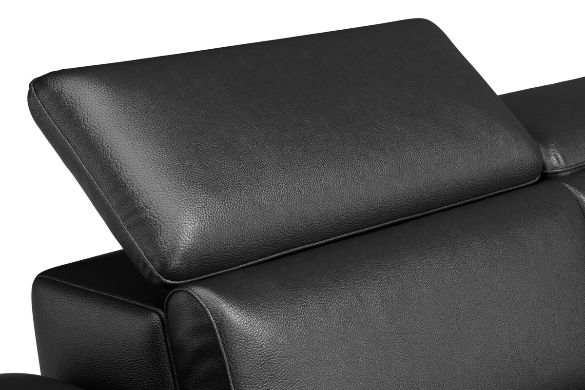 Pista Leather Reclining Sectional Sofa with Right Hand Chaise - Italian Nappa 11000 Top Grain Leather Couch - Power