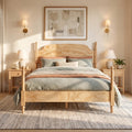 Kane Wooden Bed Frame with Headboard, Farmhouse Bed Frame and Arched Headboard, 4-Poster