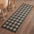 Black Check Indoor Rug/Runner Rect 22x78, Polyester Area Rug, Accent Rug, Floor Decor, Black Check Collection