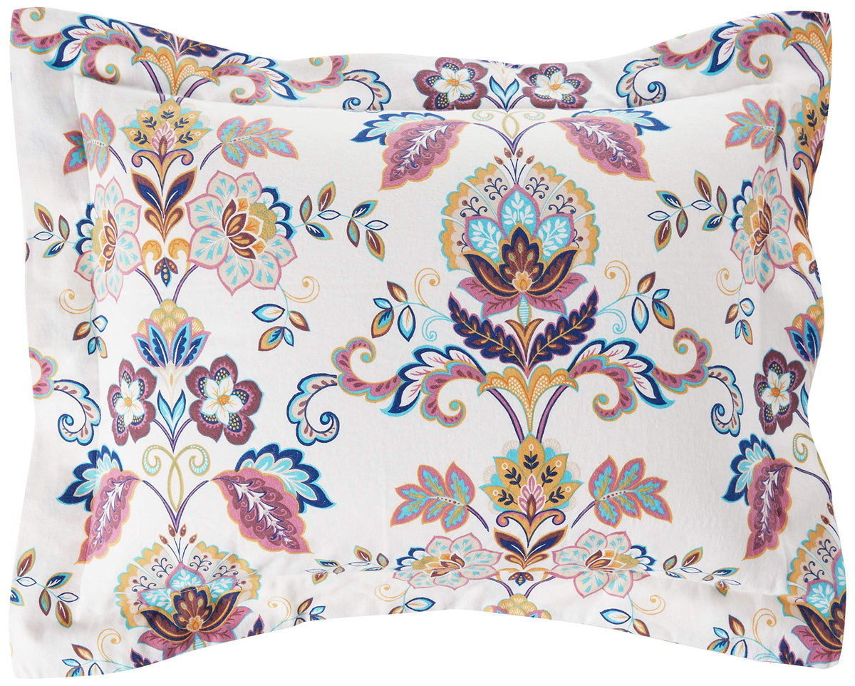 Abstract Paisley Printed Flannel 200 GSM Luxury Duvet Cover Set, Multicolor