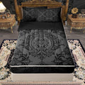 Black Gothic Damask Floral Comforter Set Full Zipper Bedding Set
