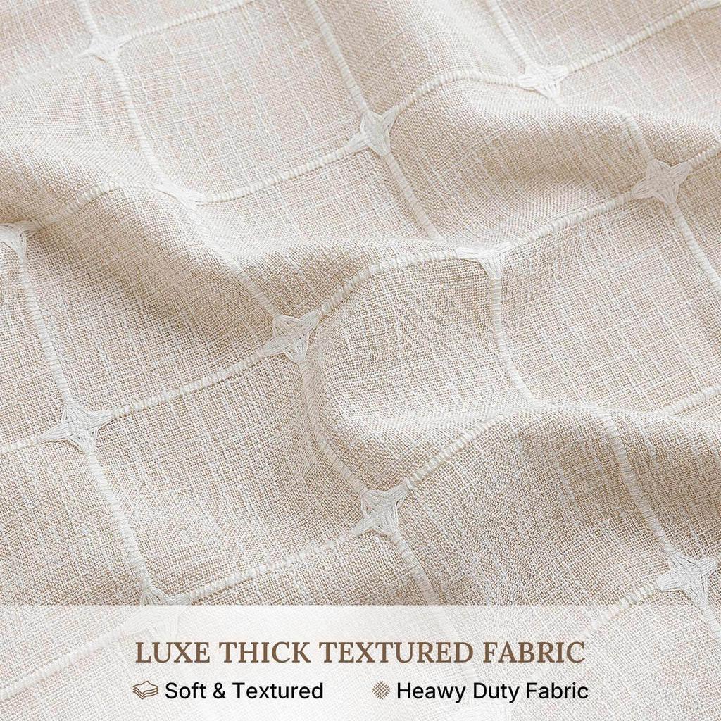 RiverDream Farmhouse No Hooks with Snap-in Liner, Linen, 71x74