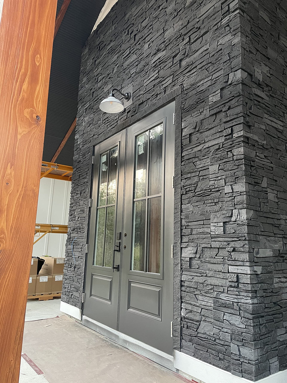 Faux Stacked Stone Ledger 42" x 2" x 3.5" in Iron Ore Color for Do It Yourself Friendly Home Improvement Projects