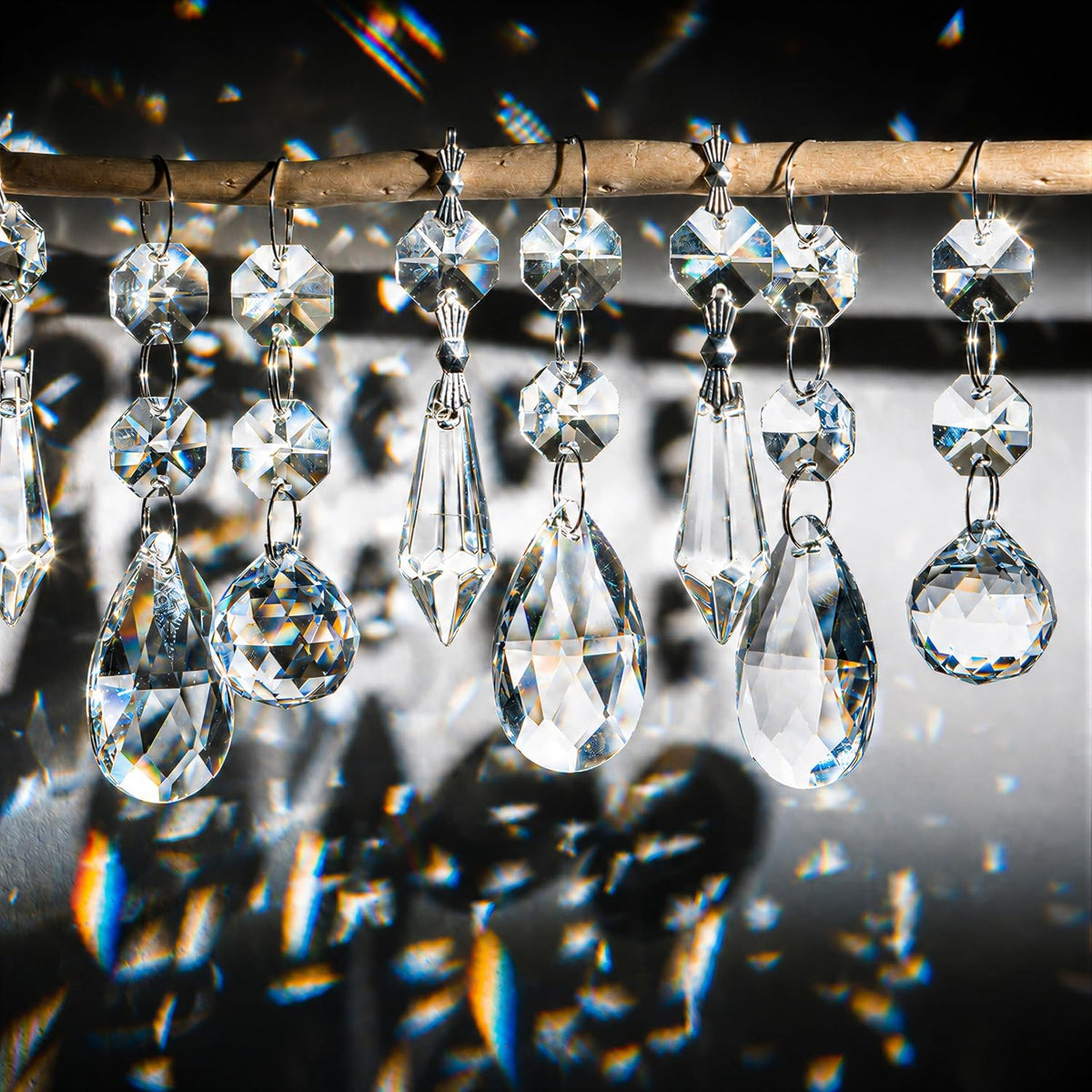 50pcs Assorted Chandelier Crystal Prism Replacement Suncatcher