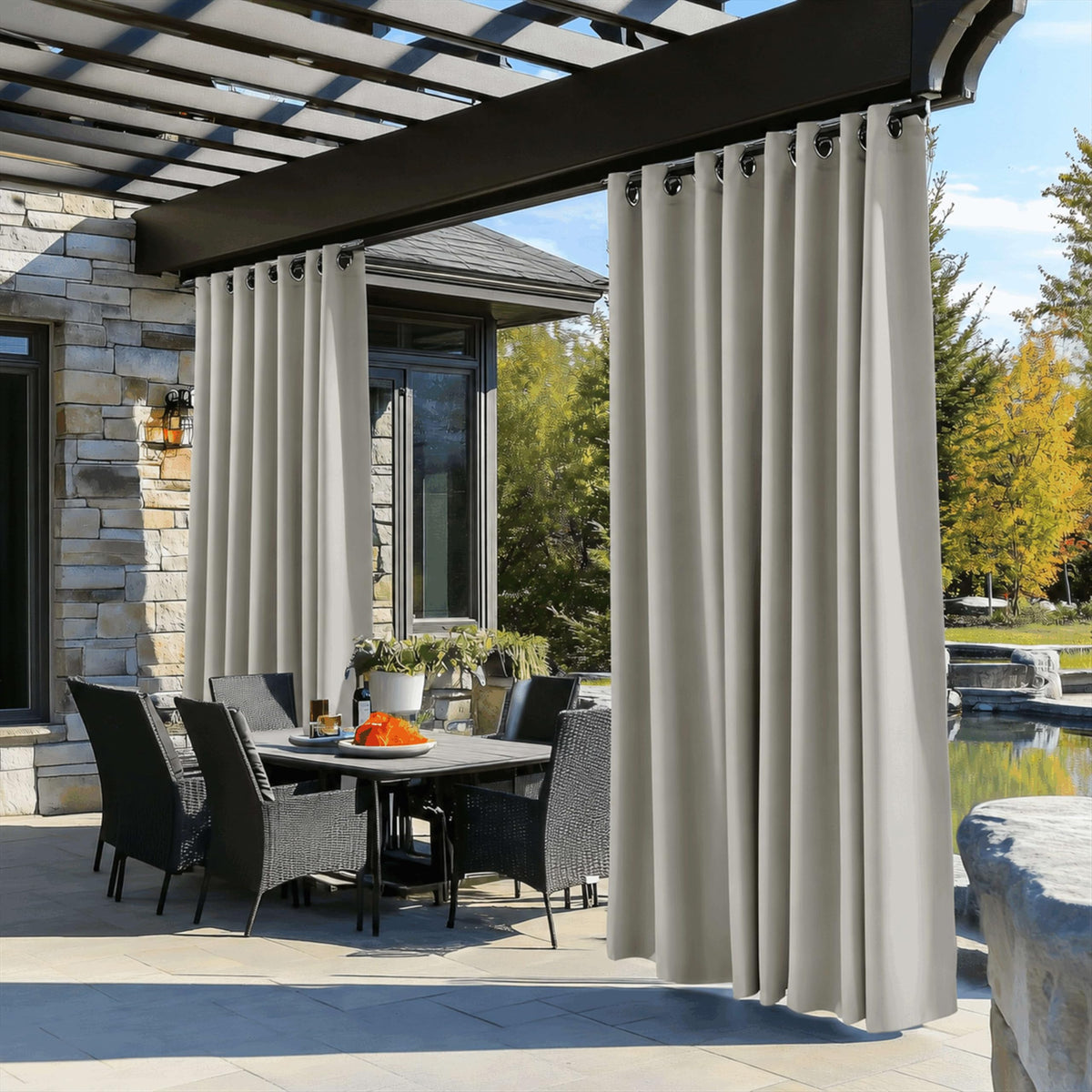 Waterproof Outdoor Curtains Privacy Thermal Insulated