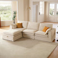 125" Washable Oversize Modular Sectional Sofa Couches, Beige