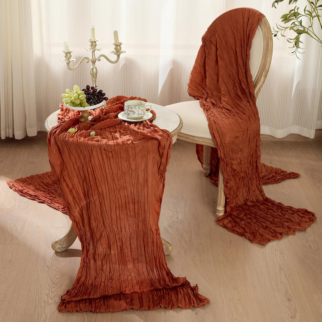 12 Pack Terracotta Cheesecloth Table Runner Boho Gauze Fall Decor