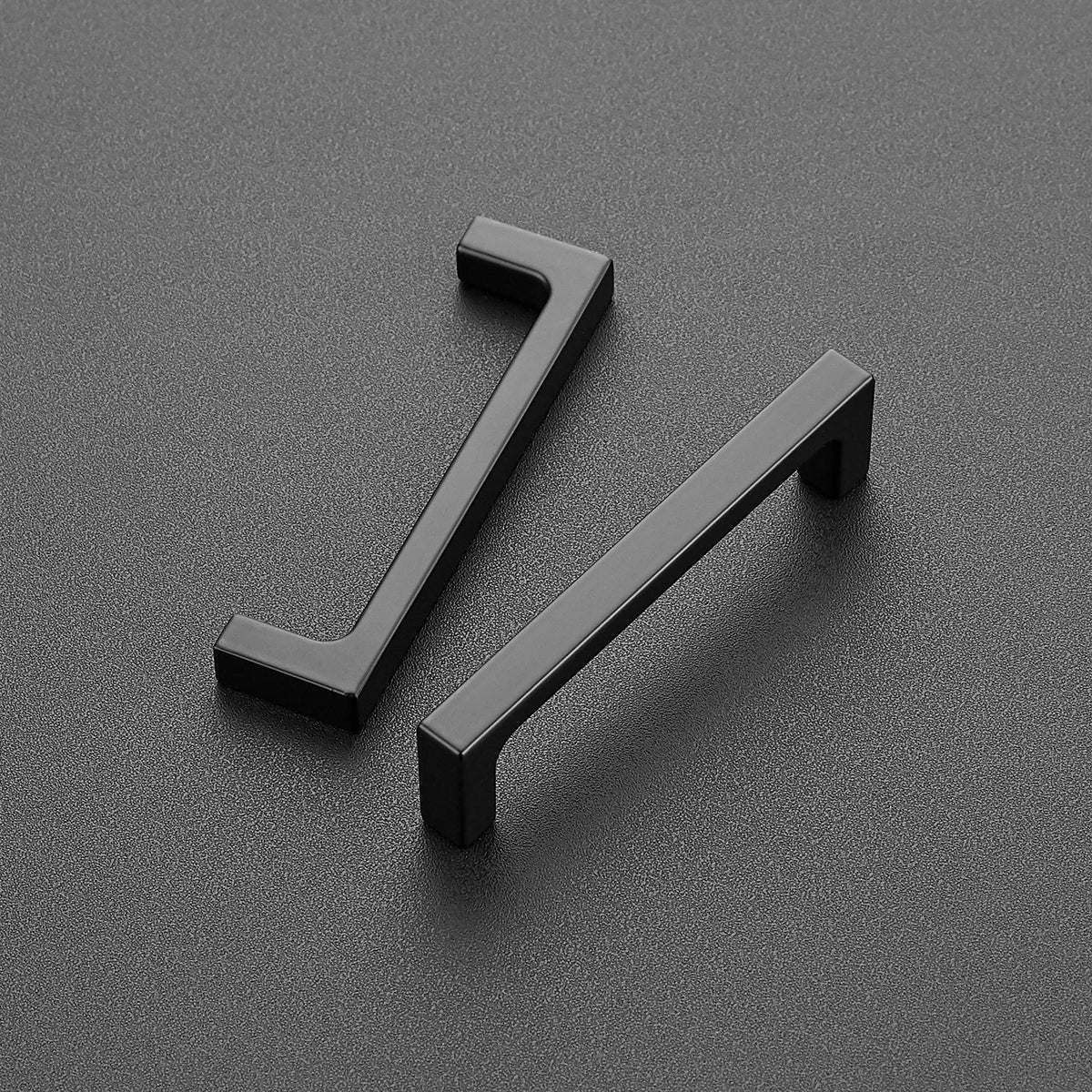 Matte Black Square & Solid Cabinet Handles,3-3/4 Inch,25 Pack