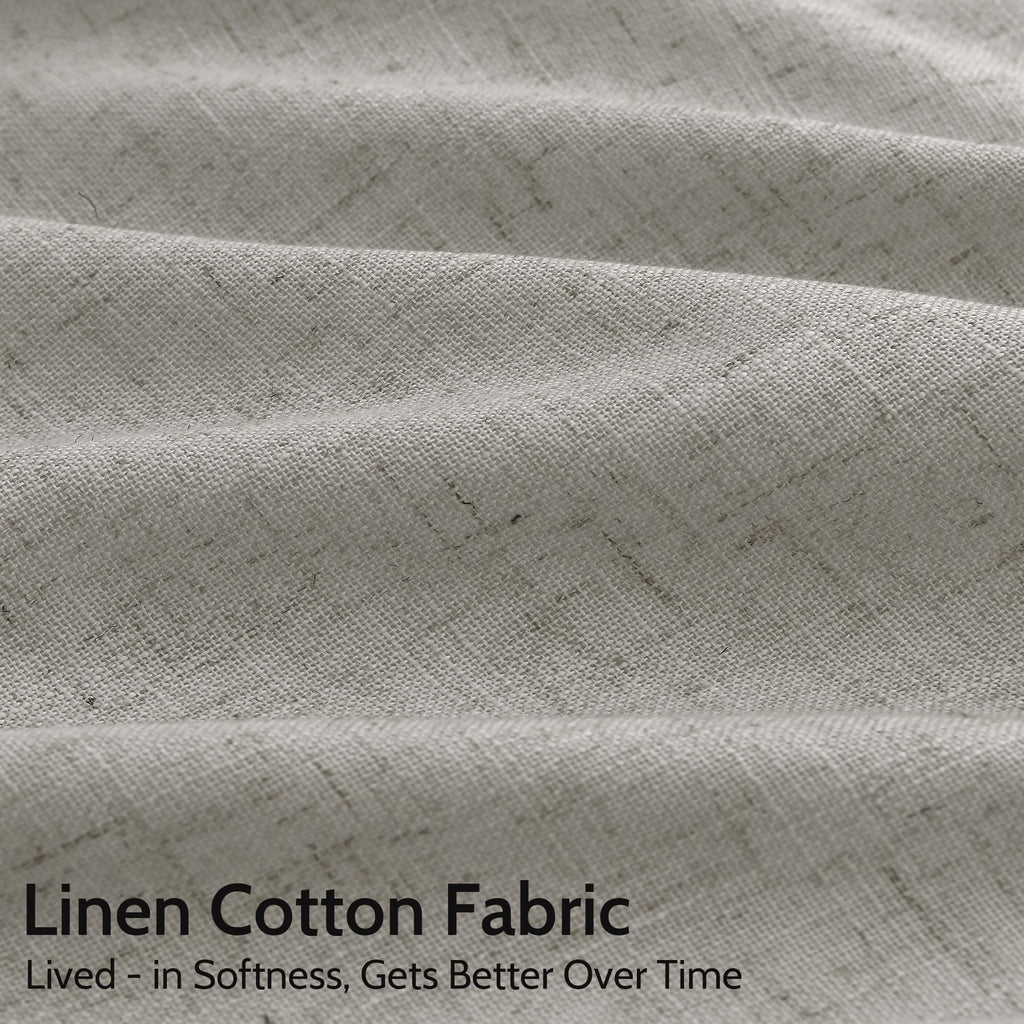 Silver Grey Linen Curtains 120 Inch Extra Long Back Tab Light Filtering Semi Sheer Drapes Modern Farmhouse Boho