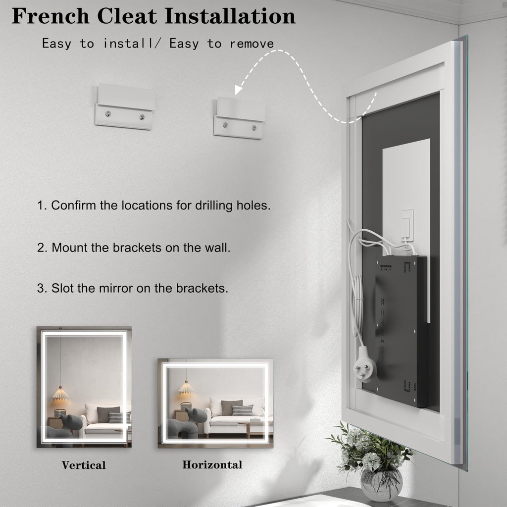 55x30 LED Bathroom Mirror for Wall