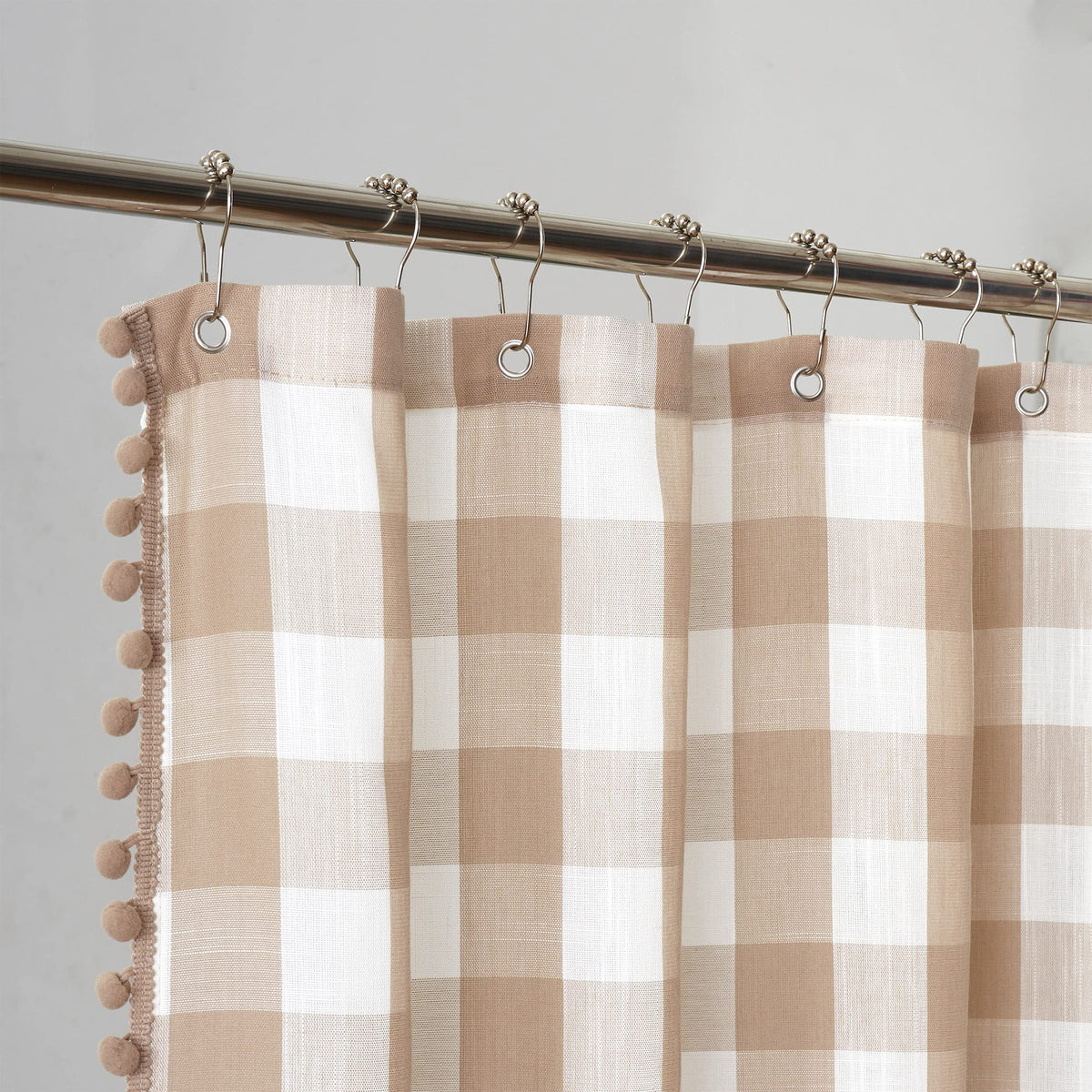 Tan and White Buffalo Plaid Boho 72" x 72"