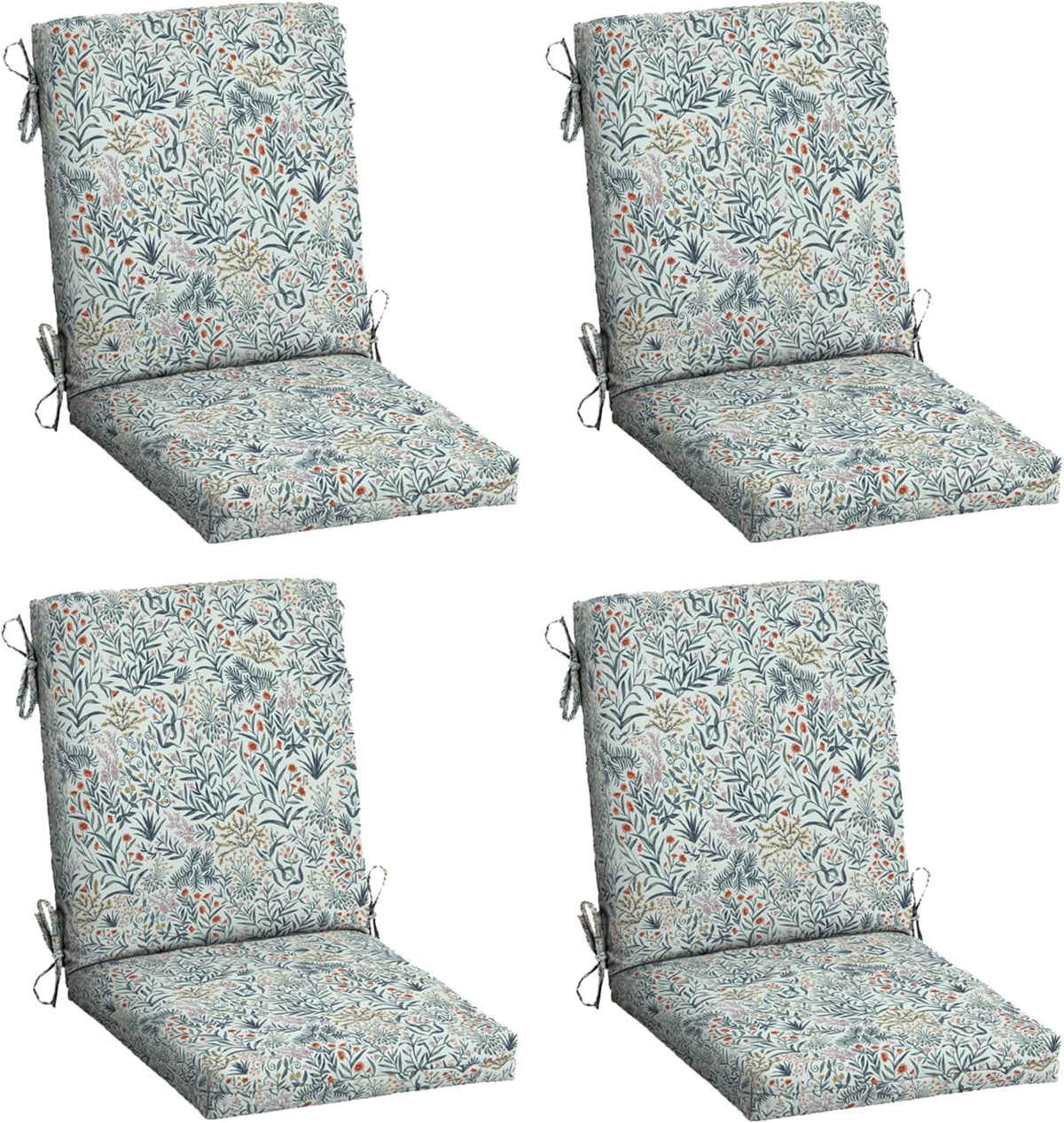 4-Pack Outdoor Patio Dining Chair Cushion, 20 x 44, Rain-Proof Seat Pad, Fade-Resistant Outdoor Cushion Pistachio