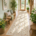 2x10 Beige Floral Runner Rug s Kitchen