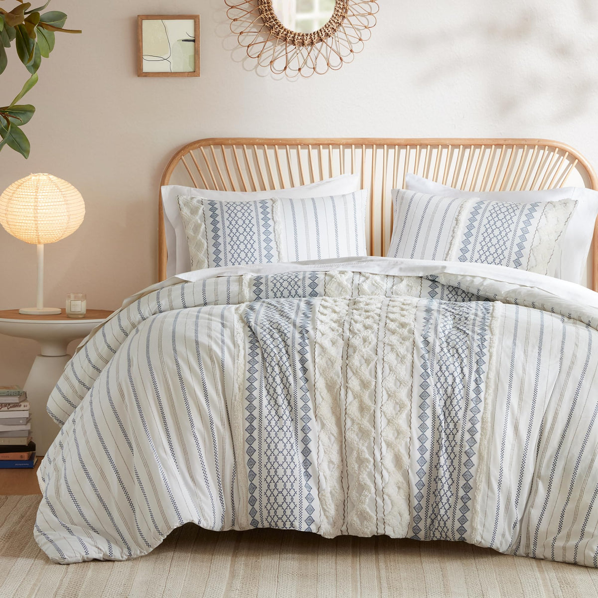 Comforter Set, Boho Comforters, Breathable Cotton Bed Set, All Season Modern Chenille Tufted Comforter with