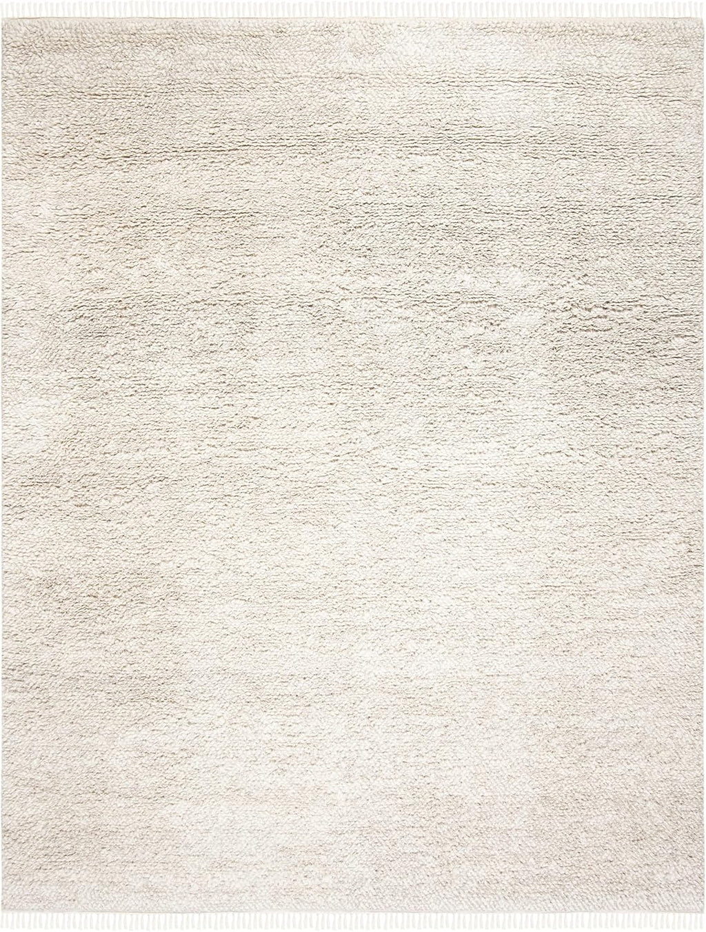 Casablanca Area Rug, Beige, Hand-Knotted Wool Tassel Fringe, 0.8-inch Thick