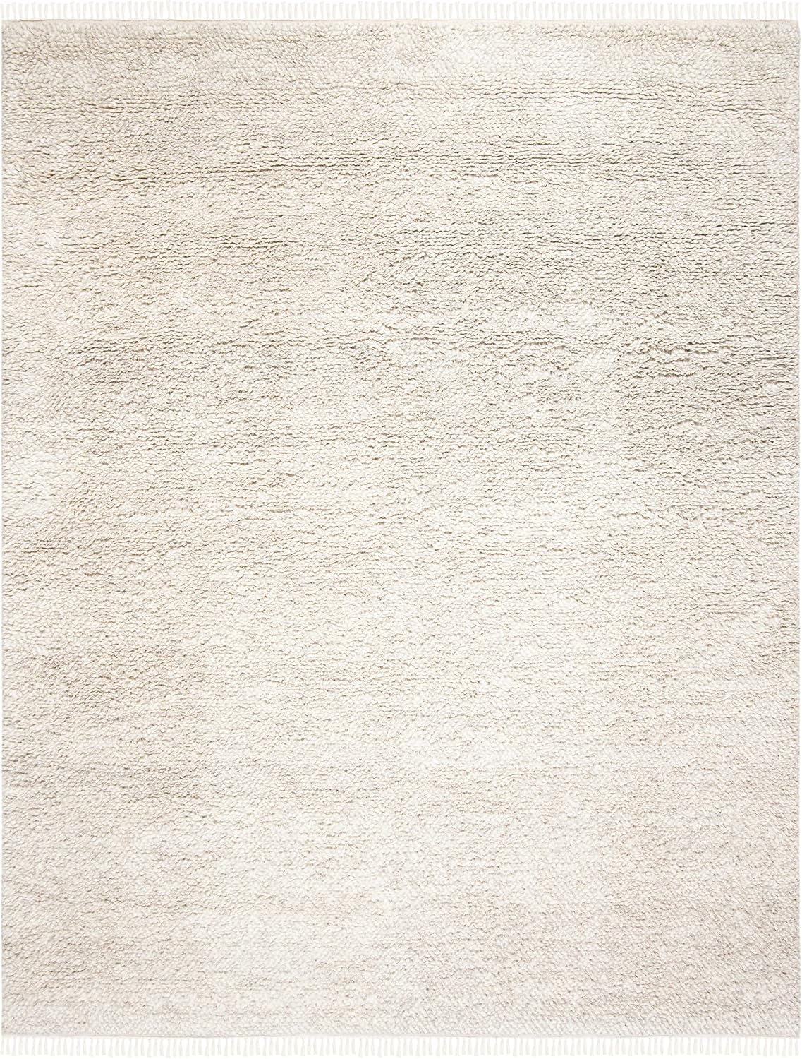 Casablanca Area Rug, Beige, Hand-Knotted Wool Tassel Fringe, 0.8-inch Thick
