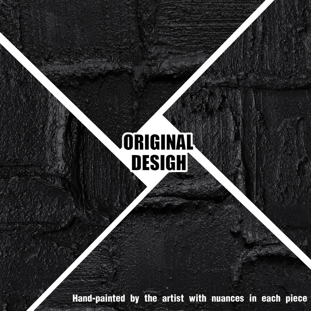 Abstract Painting Wall Art Black Wall Decor Minimalist Wall Art Size 20 x 40 Inch