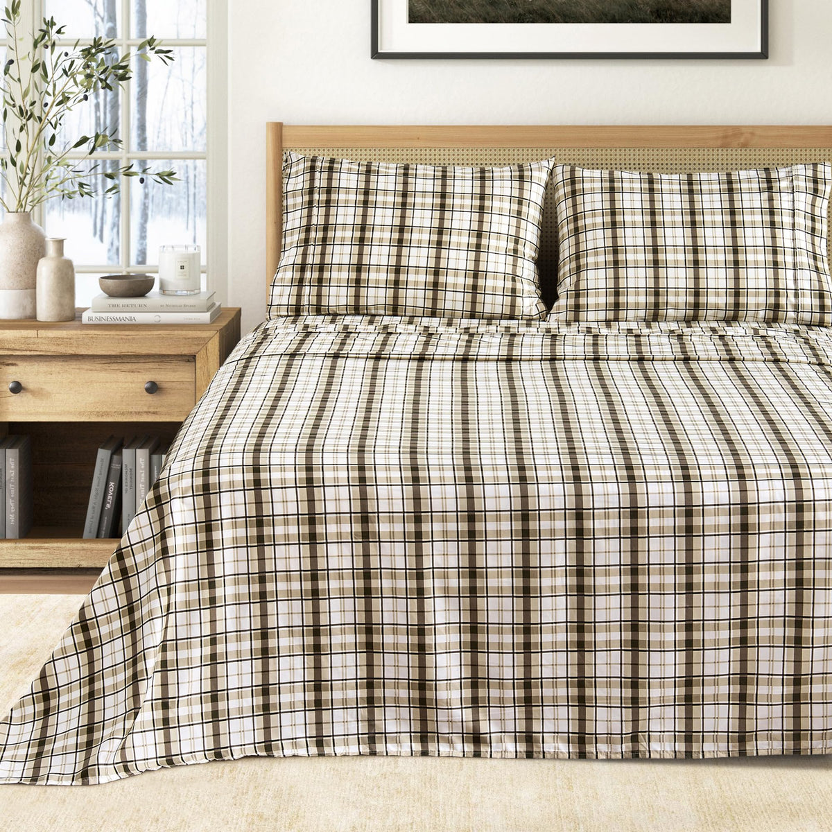 Printed Microfiber Sheet Set - 3-Piece Ultra-Soft, Brushed Bedding Sheets & Pillowcases - Wrinkle & Fade