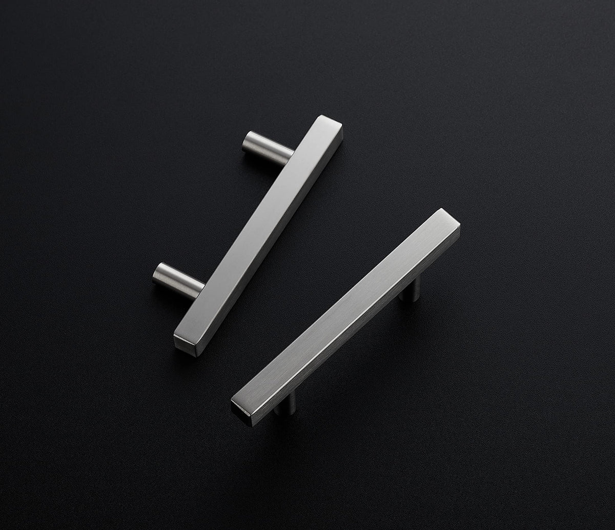 Brushed Nickel Cabinet Hardware Square Pulls, 3.75 Inch, 15 Pack