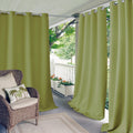 Connor Solid Indoor/Outdoor Window Curtain, Lime - 52"W x 108"L