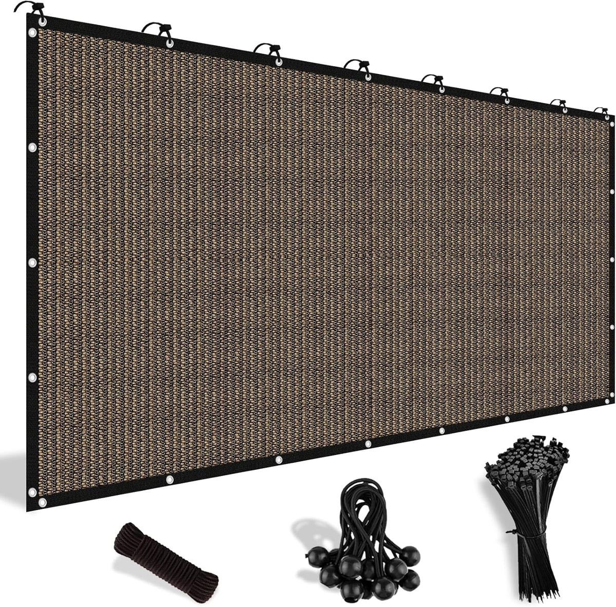Customized Size 90% Sun Shade Cloth with Grommets, 10' X 12' Pergola Shade Cover Canopy, Mesh Tarp Sun Screens