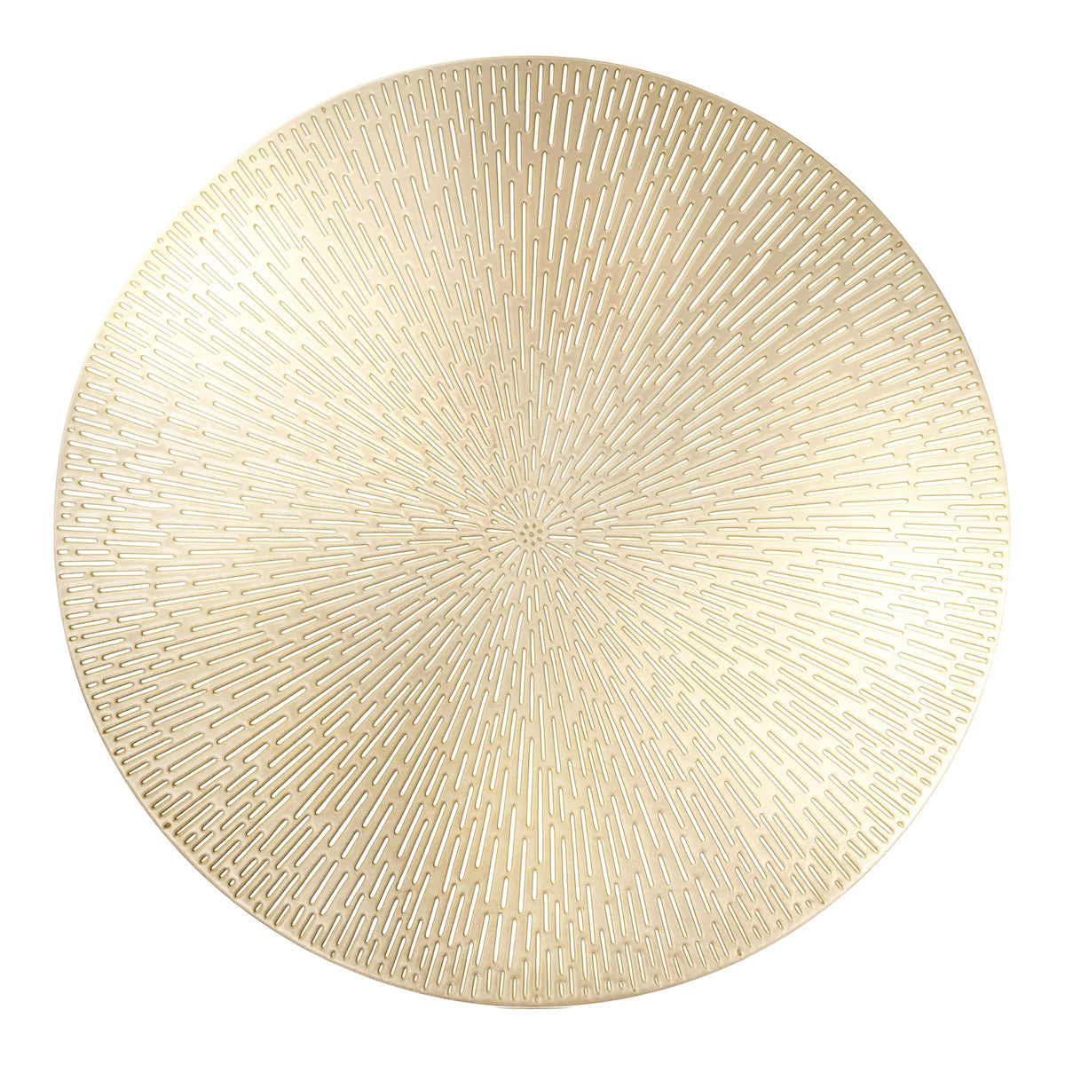 Gold Round Placemats Set of 8, 15 Inch Gold Metallic Hollow Vinyl Round Placemat, Washable Wipe Clean Kitchen Dining