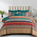 Boho Queen Comforter Set, 8 Pieces Striped Bed in a Bag