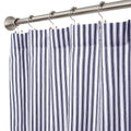 Navy Blue and White Ticking Stripe Woven Cotton 72 Inches W x 72 Inches L