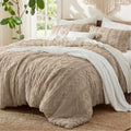 Boho Comforter Set King, Bedroom Decor Bedding Set Light Brown
