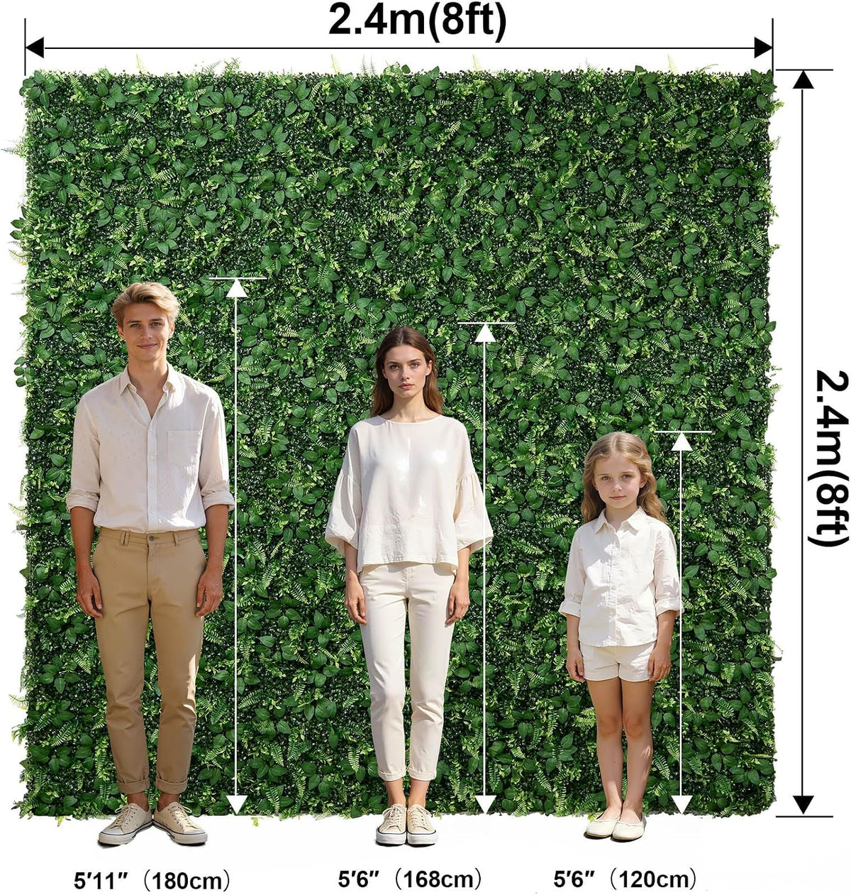 Artificial Flower Wall 8x8ft Green Grass Backdrop for Wedding, Baby Shower, Party, Birthday & Home Decor, Easy &