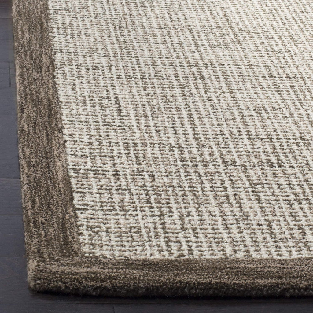 Abstract Collection Area Rug, Brown & Ivory, Handmade Wool, Ideal for High Traffic Areas in Living Room