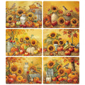 Fall Plastic Placemats Set of 6 Pumpkin Table mats 17×13×0.04in
