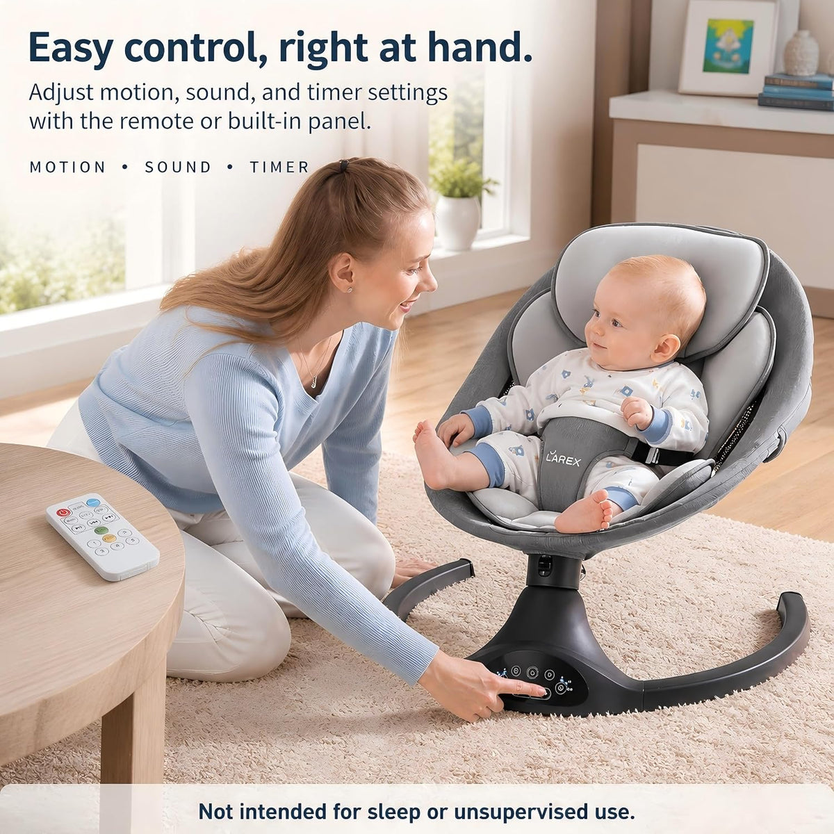 Baby Swing for Infants to Toddler with Remote Control & Bluetooth