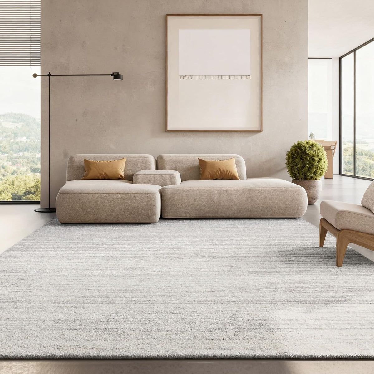 Adirondack Area Rug, X-Large Ivory & Silver ADR113B