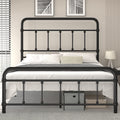 Metal Bed Frame with 49inch High Vintage Headboard