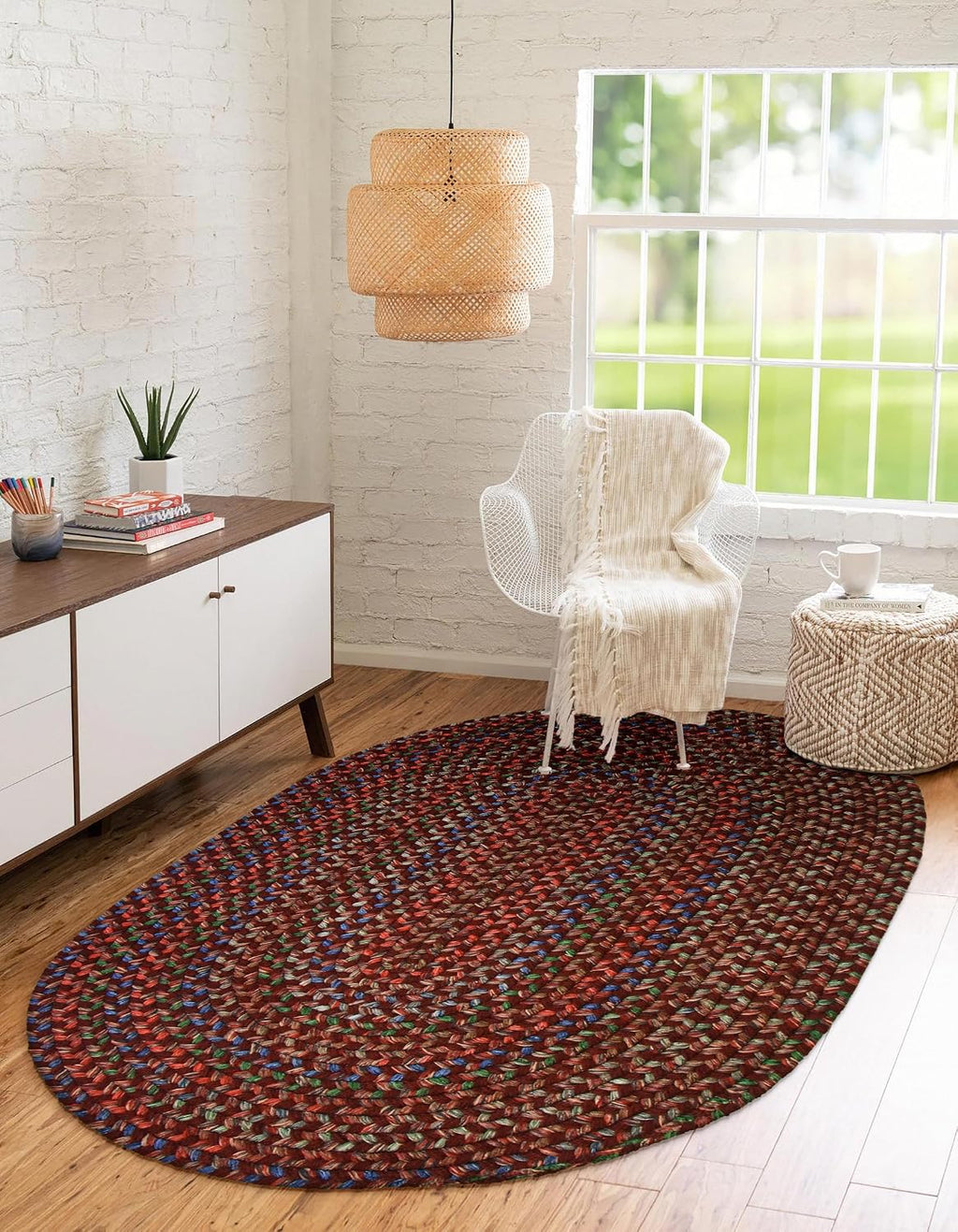 Keepsake KS43 Burgundy Oval - Braided Area Rug, Home Decor, Floor Mat or Bedroom Rug - Easy Care, Ideal for