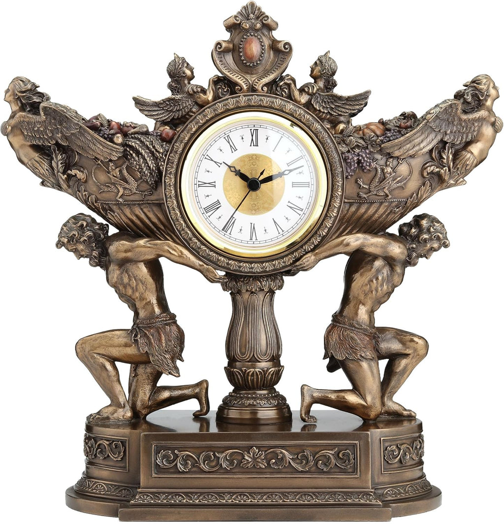 Strong Men Carrying Vessel of Harvest Clock
