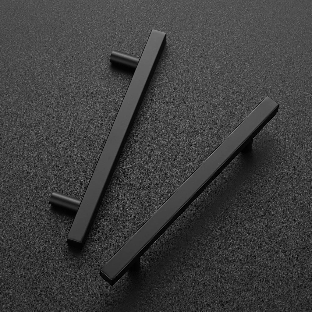 Matte Black Square Cabinet Pulls Handles 5 Inch 30 Pack