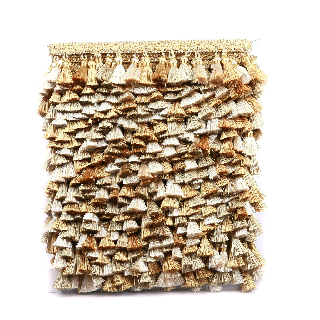 2.35 Inch Tassel Fringe Decorative Trim, Mix Gold - 5 Yard