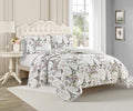 Resort Paris Floral, Pre-Washed, 3-Piece Reversible, Featuring, Eiffel Towers, Roses, Botanical Leaves, Postcards