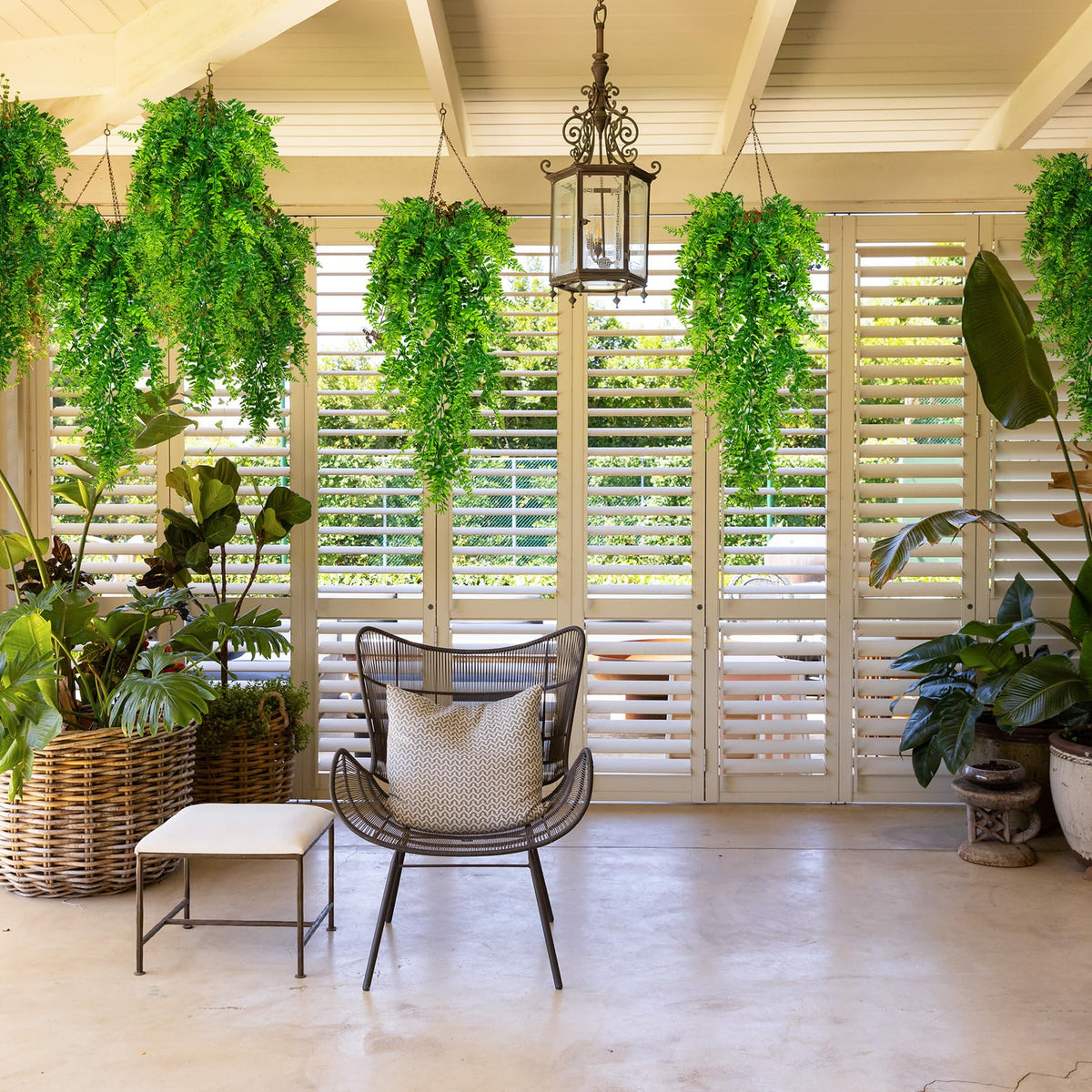 Artificial Hanging Plants Fern Vine - 8PC Fake Ivy Leaves Decoration for Indoors & Outdoors, Faux Foliage Greenery