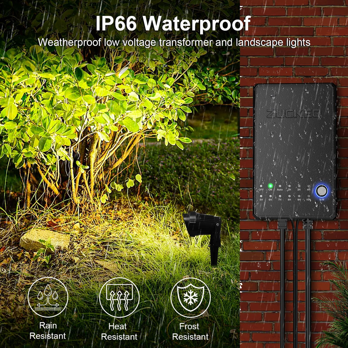 All-in-One Low Voltage Landscape Lighting Kit, 5W LED Landscape Lights with Transformer, 120FT Wire and Connectors